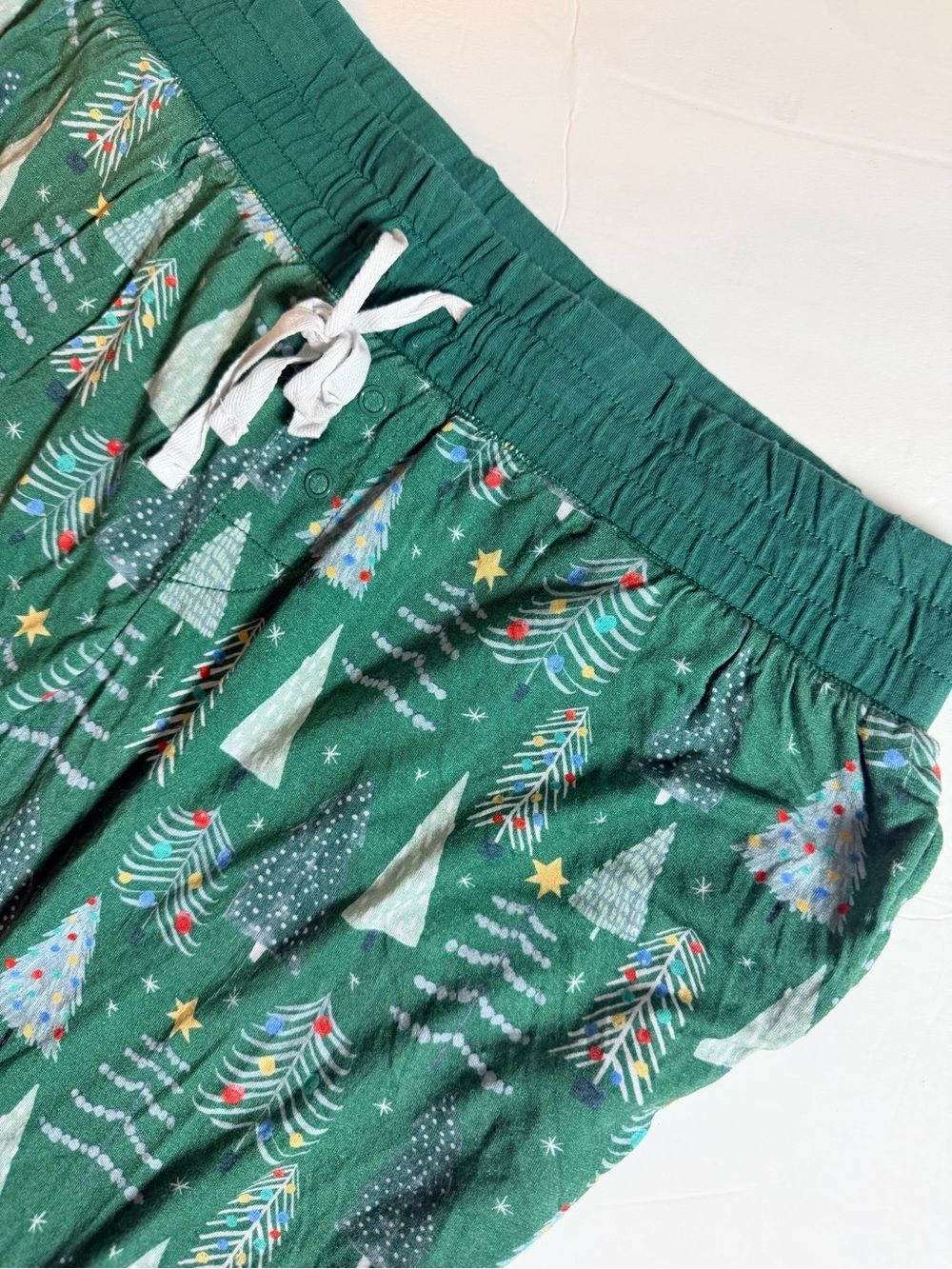 Little Sleepies Adult Christmas Tree Pajama Pants Joggers Medium Green